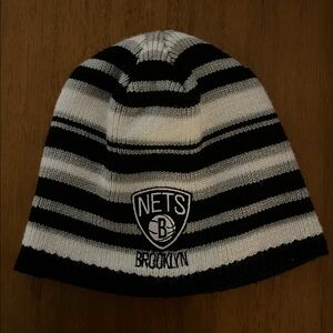 adidas Black and White Striped Beanie